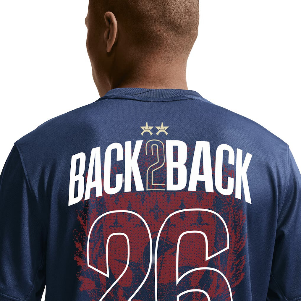 Maillot Domicile
Stadium PSG
25/26 - Flocage
Champions of Europe -26